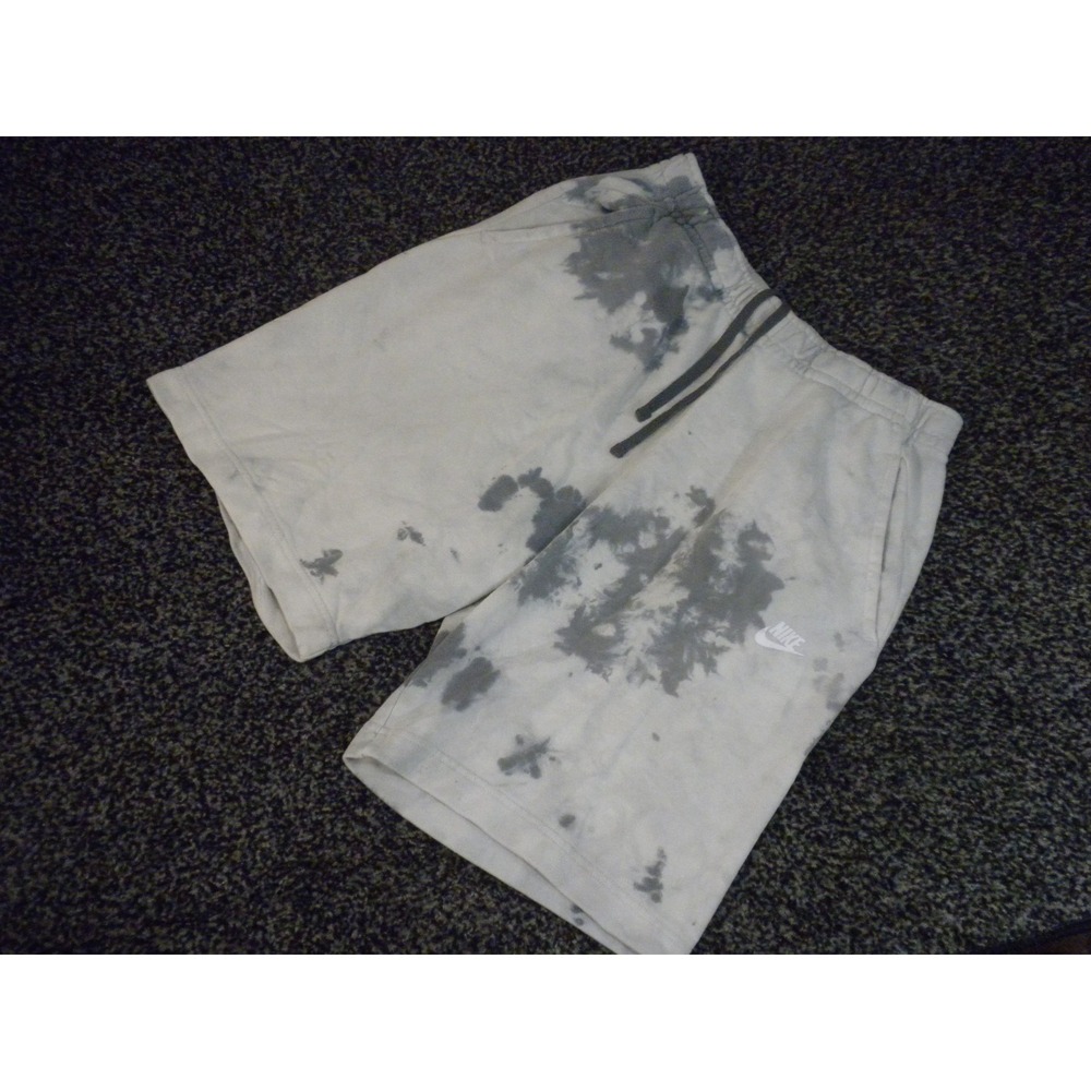 Nike Sportswear Shorts Mens S Gray Tie Dye Terry Fabric Sweat‎ Shorts DJ0492-077